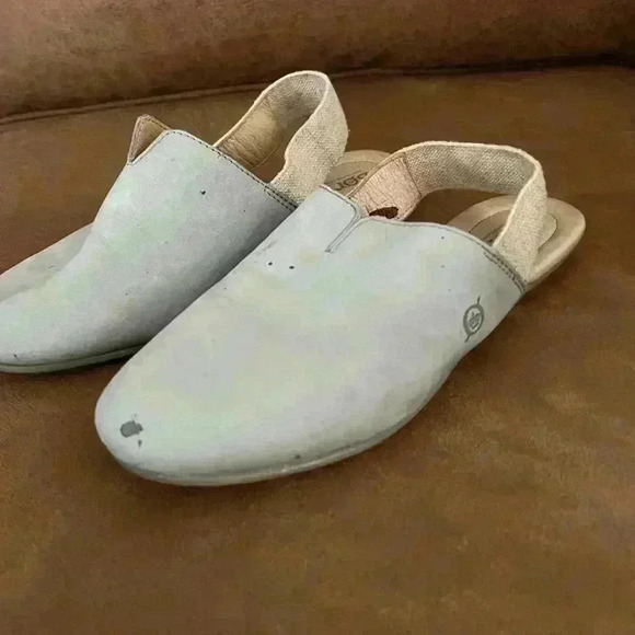 Born Blue/Gray leather slingback slip on shoes womens 8 - Picture 7 of 9